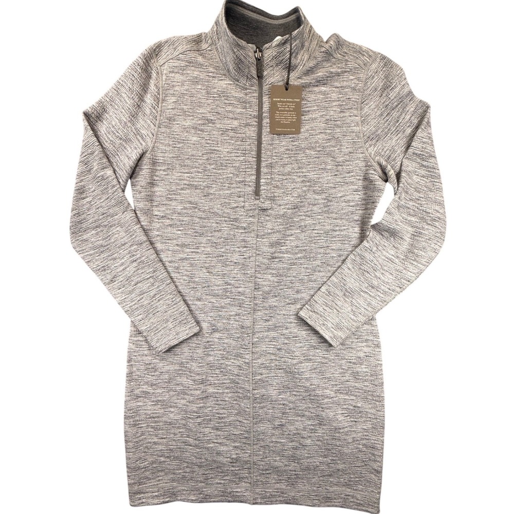 Tommy Bahama Marled Flip Side Reversible 1/4 Zip Dress Silver Streak Heather M